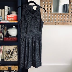 KATE SPADE Sparkle Metallic Wool Bow Party Dress 0